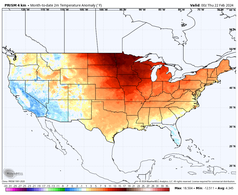 Top 5 Warmest February